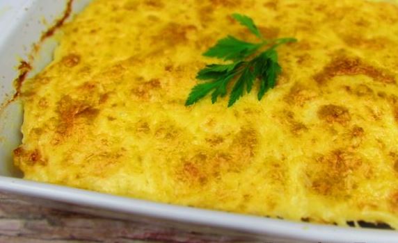 Minced Chicken Casserole with Vegetables and Cheese