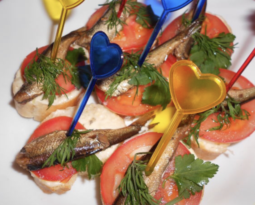 Canapes with Sprats
