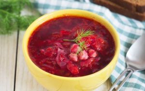Borscht with Red Cabbage and Chickpeas