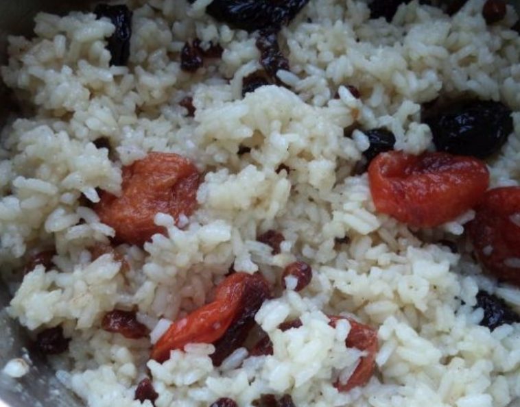 Pilaf with Dried Apricots, Raisins and Prunes