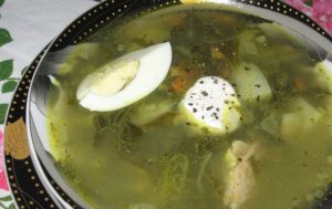 Green Cabbage Borscht with Sorrel and Spinach