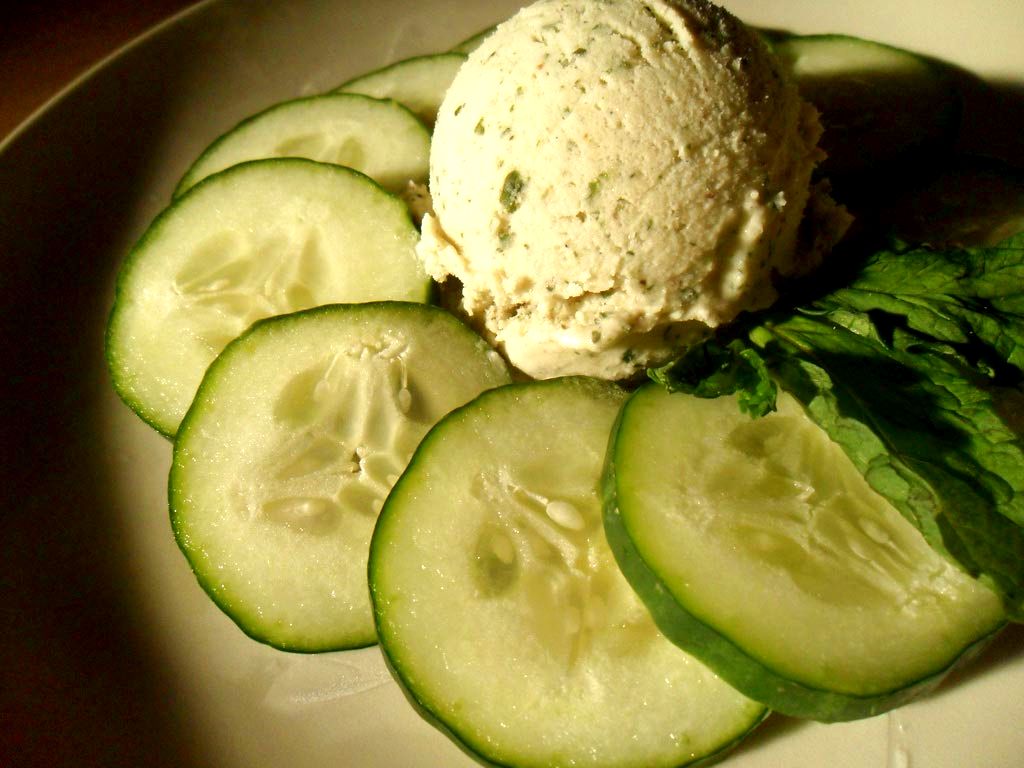 Pickled cucumber + ice cream