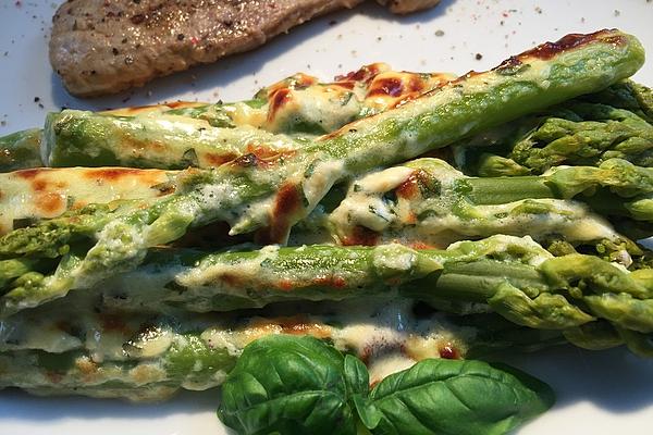 Alberto`s Green Asparagus with Parmesan Cream