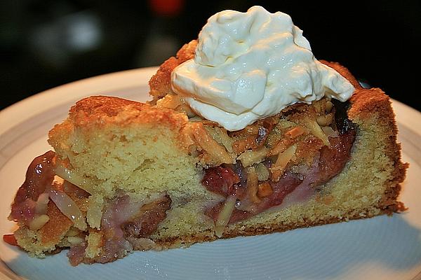 Almond Crispy Cake with Plums