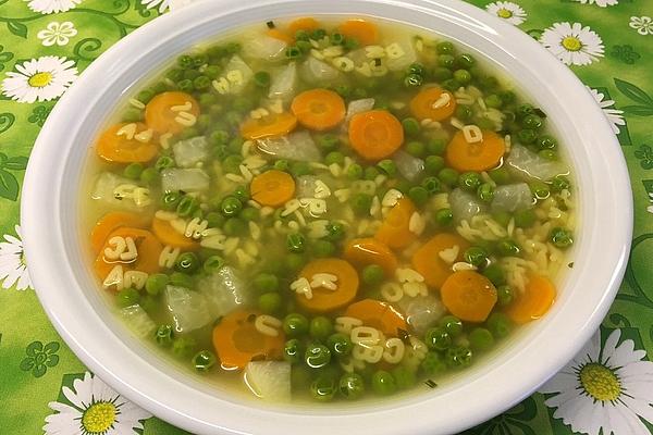 Alphabet Noodle Vegetable Soup