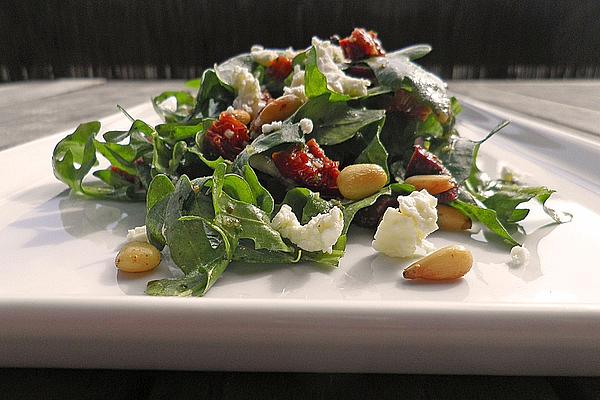 Antipasti Salad with Sheep Cheese and Pesto Dressing