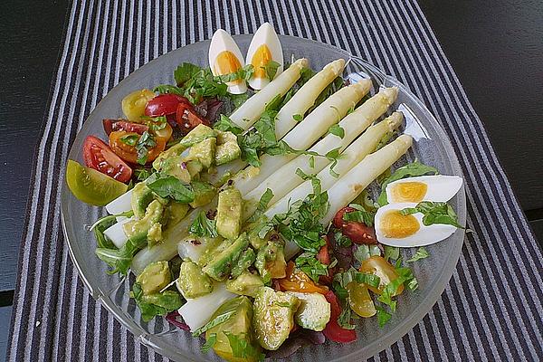 Asparagus Salad with Eggs, Avocado, Tomatoes