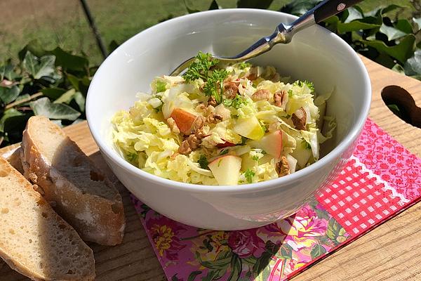 Autumn Salad Of Chinese Cabbage with Apples and Walnuts