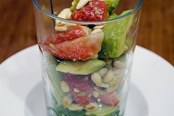 Avocado and Strawberry Salad with Ginger Dressing
