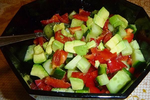 Avocado, Cucumber and Pepper Salad