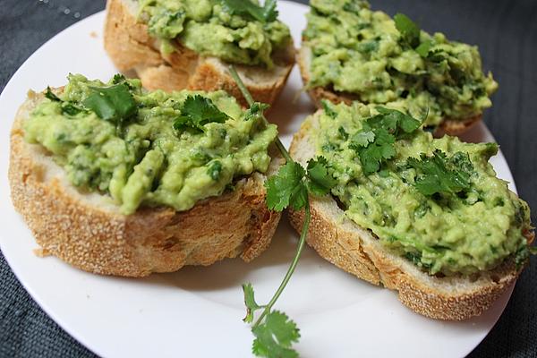 Avocado with Fresh Coriander on Baguette