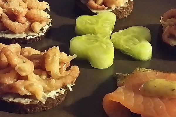 Axel`s Nordic Appetizers with North Sea Shrimps &amp; Salmon