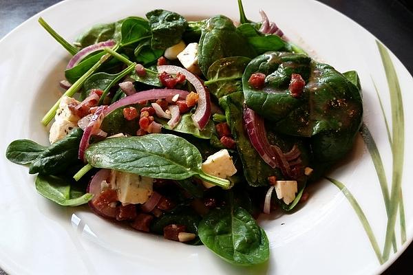 Baby Spinach Salad with Feta and Bacon