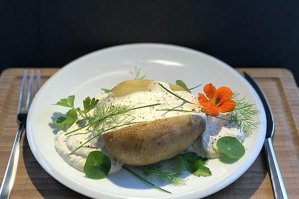 Baked Potato with Herb Dip