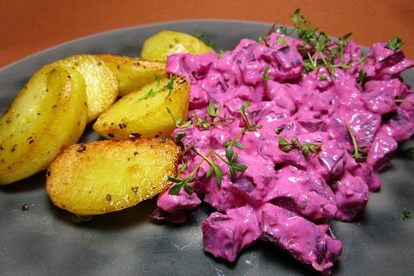 Baked Potatoes with Beetroot Sour Cream