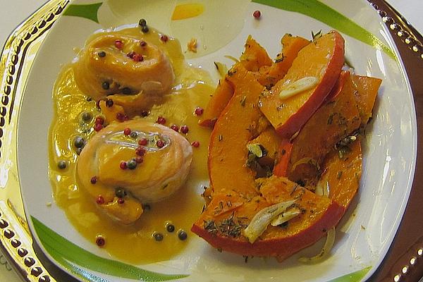 Baked Pumpkin Vegetables Mediterranean Style