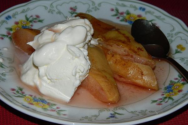 Baked Quinces with Whipped Cream