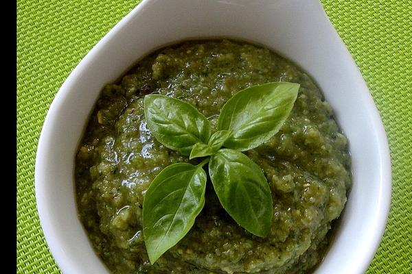 Basil Pesto with Red Onions