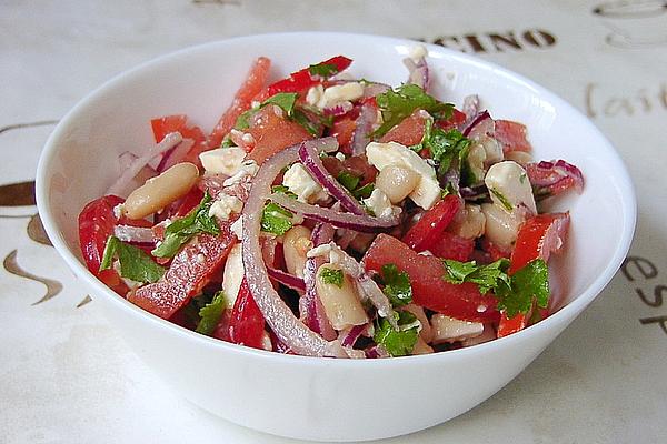 Beans – Tomato Salad with Sheep Cheese