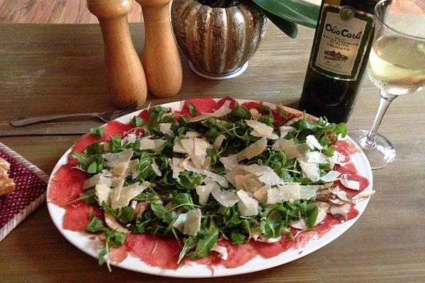 Beef Carpaccio with Rocket and Parmesan