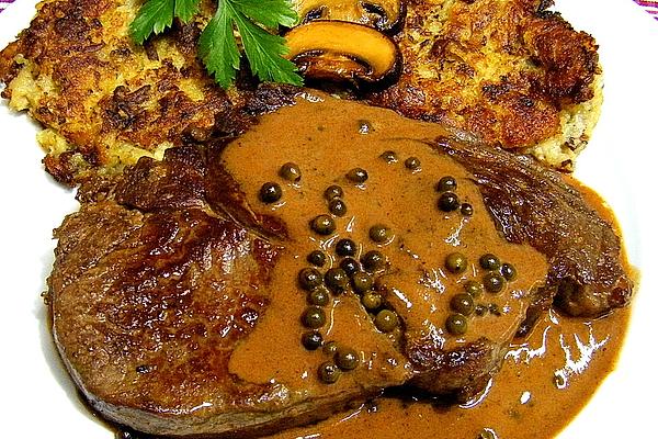 Beef Steaks In Creamy Pepper Sauce