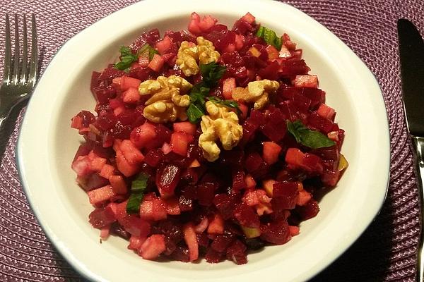 Beetroot and Apple Salad with Walnuts