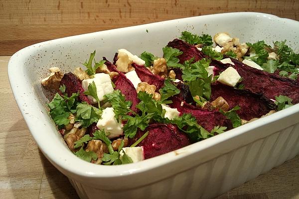 Beetroot Au Gratin with Sheep`s Cheese and Walnuts