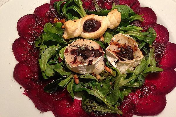 Beetroot Carpaccio with Goat Cheese Au Gratin