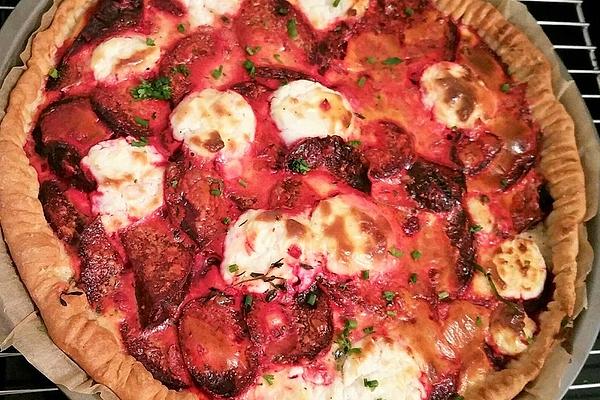 Beetroot Quiche with Soft Goat Cheese
