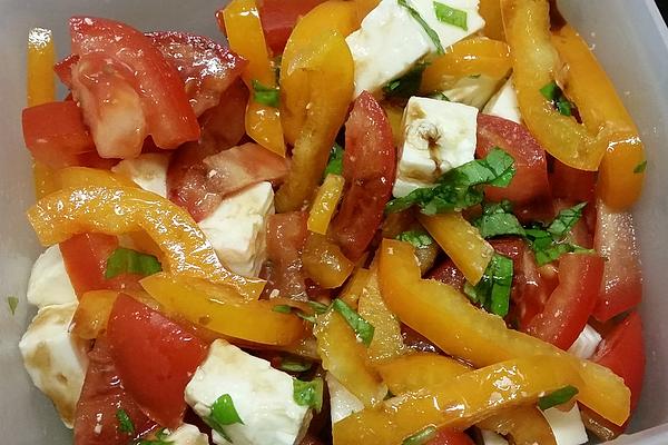 Bell Pepper and Feta Salad with Balsamic Dressing