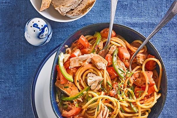 Bell Pepper Noodle Salad with Tuna