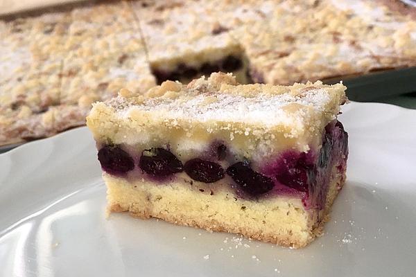 Blueberry Cake with Cream and Sprinkles