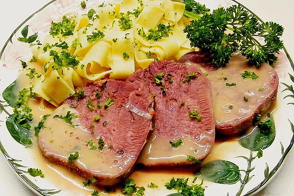 Boiled Beef Tongue with Madeira Sauce