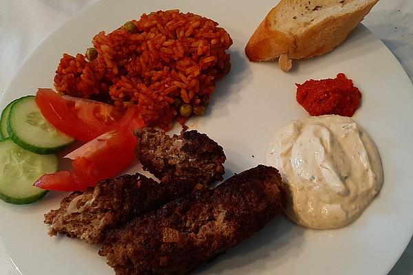 Botos Bifteki with Greek Tomato Rice