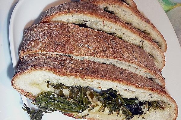 Bread Filled with Rocket and Cheese