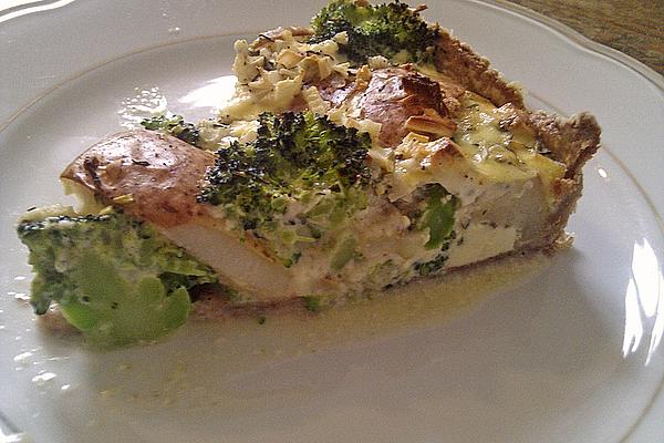 Broccoli and Pear Quiche with Gorgonzola
