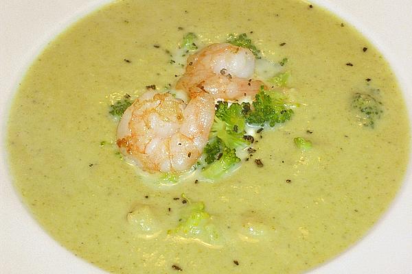 Broccoli – Cream Soup with Prawns