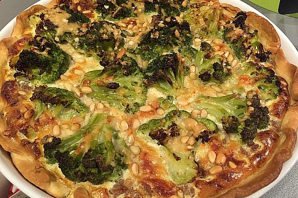 Broccoli Mince Quiche with Pine Nuts