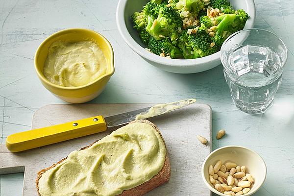 Broccoli Salad and Broccoli Cream with Pine Nuts