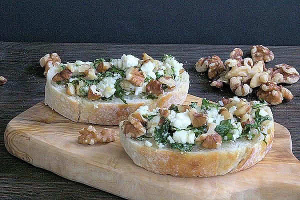 Bruschetta with Rocket and Sheep Cheese