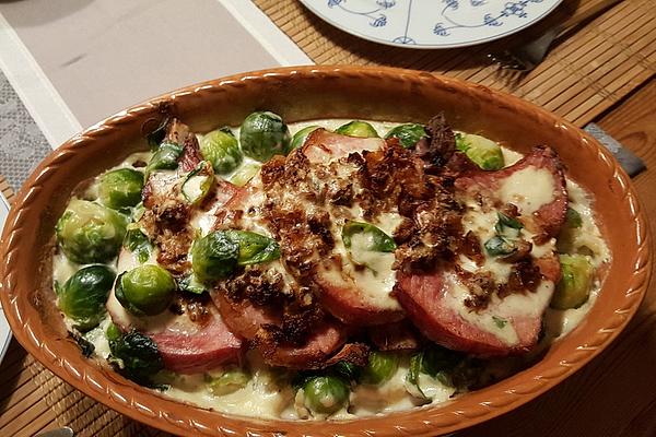 Brussels Sprouts and Smoked Pork Casserole