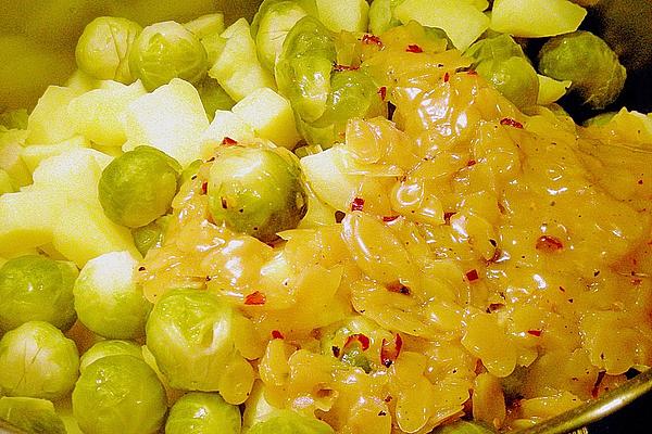 Brussels Sprouts – Potatoes with Honey – Chilli – Butter – Sauce