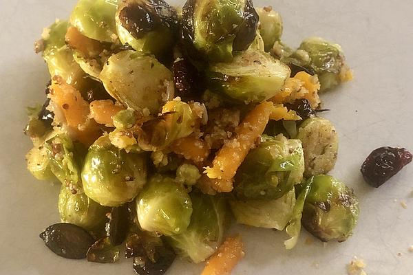 Brussels Sprouts, Pumpkin and Cranberry Vegetables with Mustard Vinaigrette