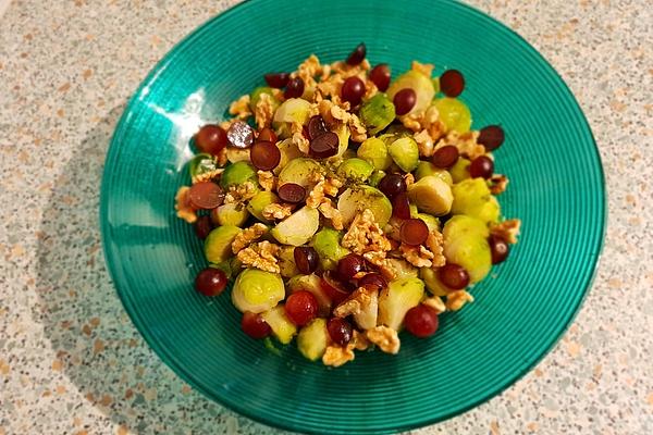 Brussels Sprouts Salad with Grapes and Nuts