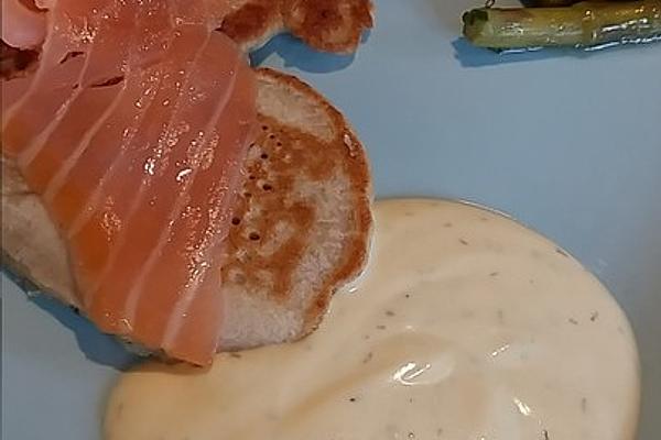 Buckwheat Blini with Salmon and Mustard Cream