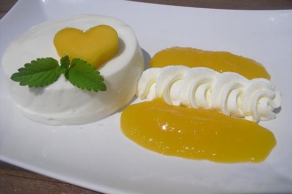 Buttermilk Pudding with Mango Sauce