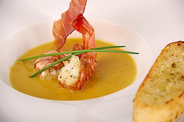 Butternut Squash Soup with Prawns