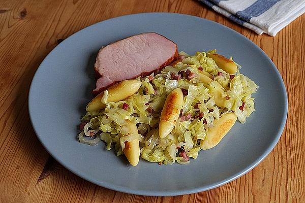 Cabbage Potato Noodles with Bacon