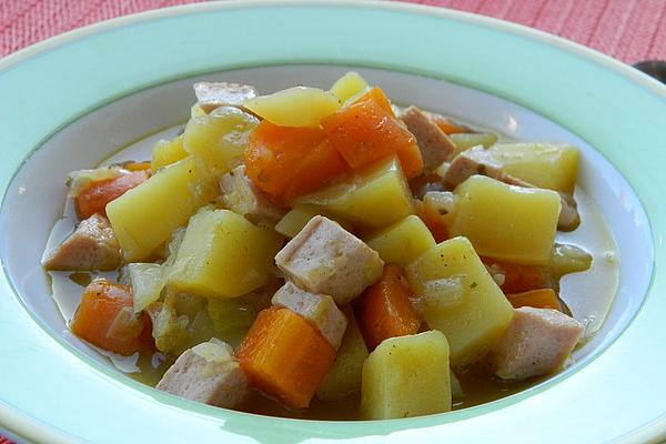 Cabbage Stew with Meat Sausage