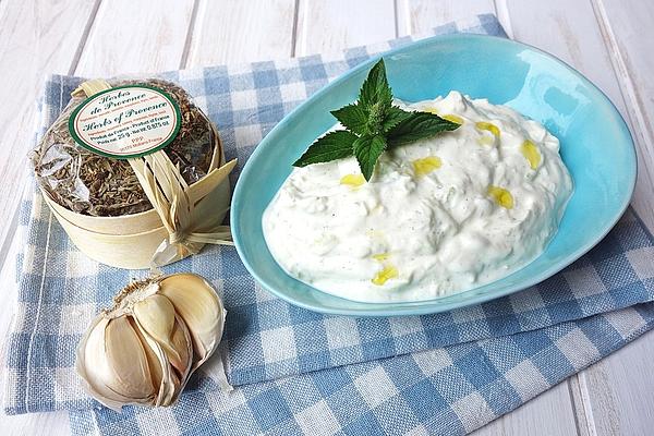 Cacik with Cream Cheese, Cream and Yogurt